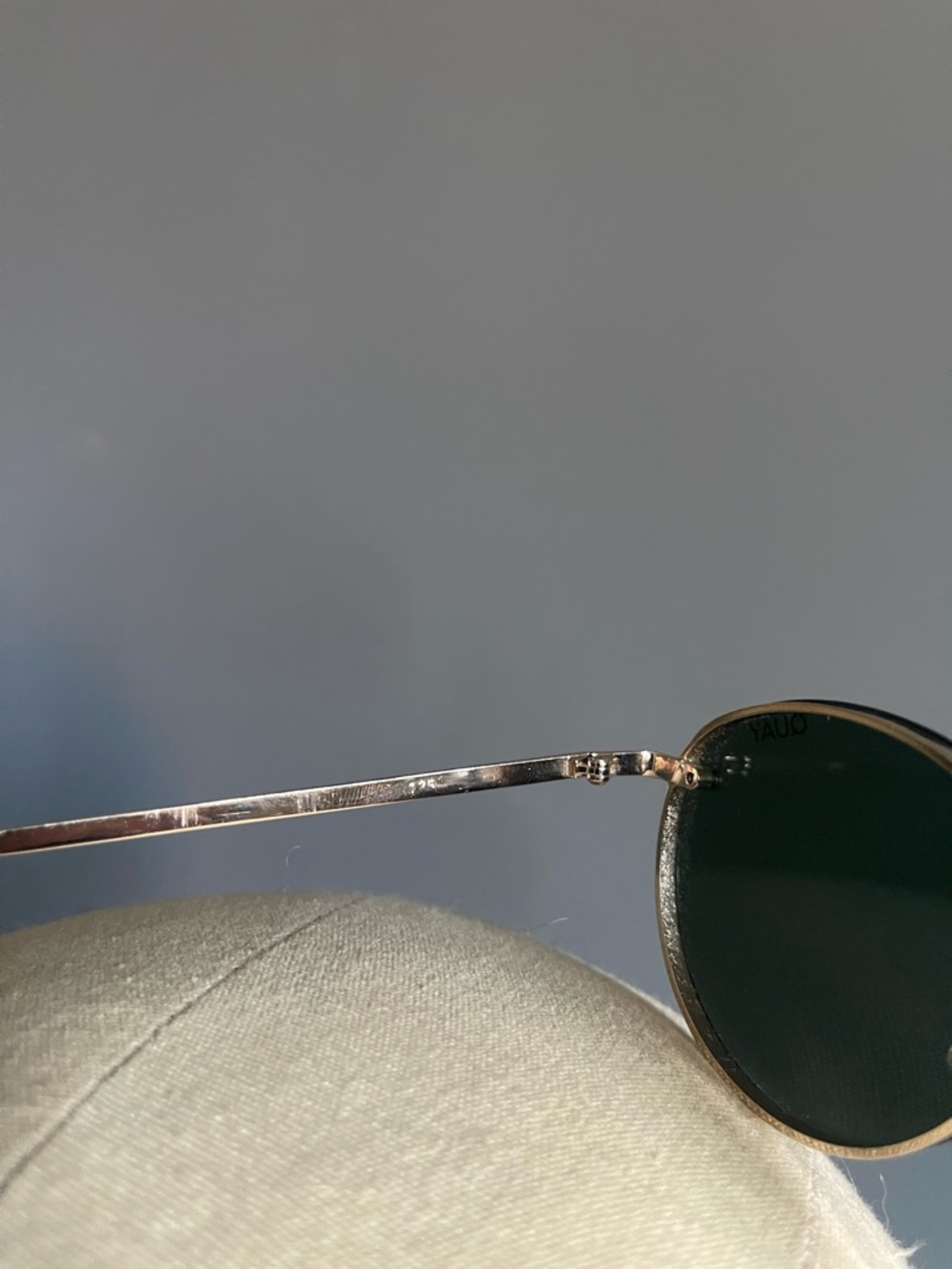 Quay Australia Round Sunglasses Gold Frame Black Lens Minimalist UV Streetwear - Picture 6 of 9